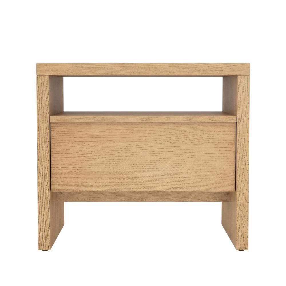 Contemporary Nightstand in Natural Finish with Mahogany and Oak Veneer