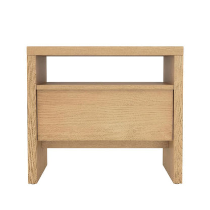 Contemporary Nightstand in Natural Finish with Mahogany and Oak Veneer
