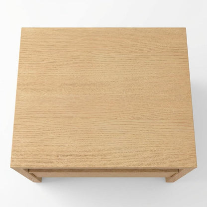 Contemporary Nightstand in Natural Finish with Mahogany and Oak Veneer
