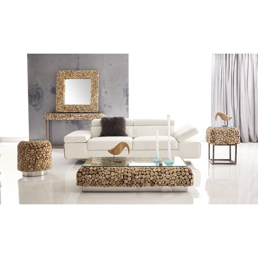 Natural Driftwood frame Mirror. 
Dimensions:
L 39'' x W 2'' x H 39''