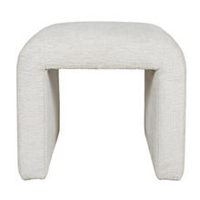 Modern Curved Upholstered Waterfall Jacquard Petite Ottoman Bench - Set of 2