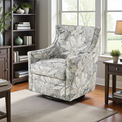 Blue Swivel Rocker Recliner Chair – Upholstered Glider for Comfort