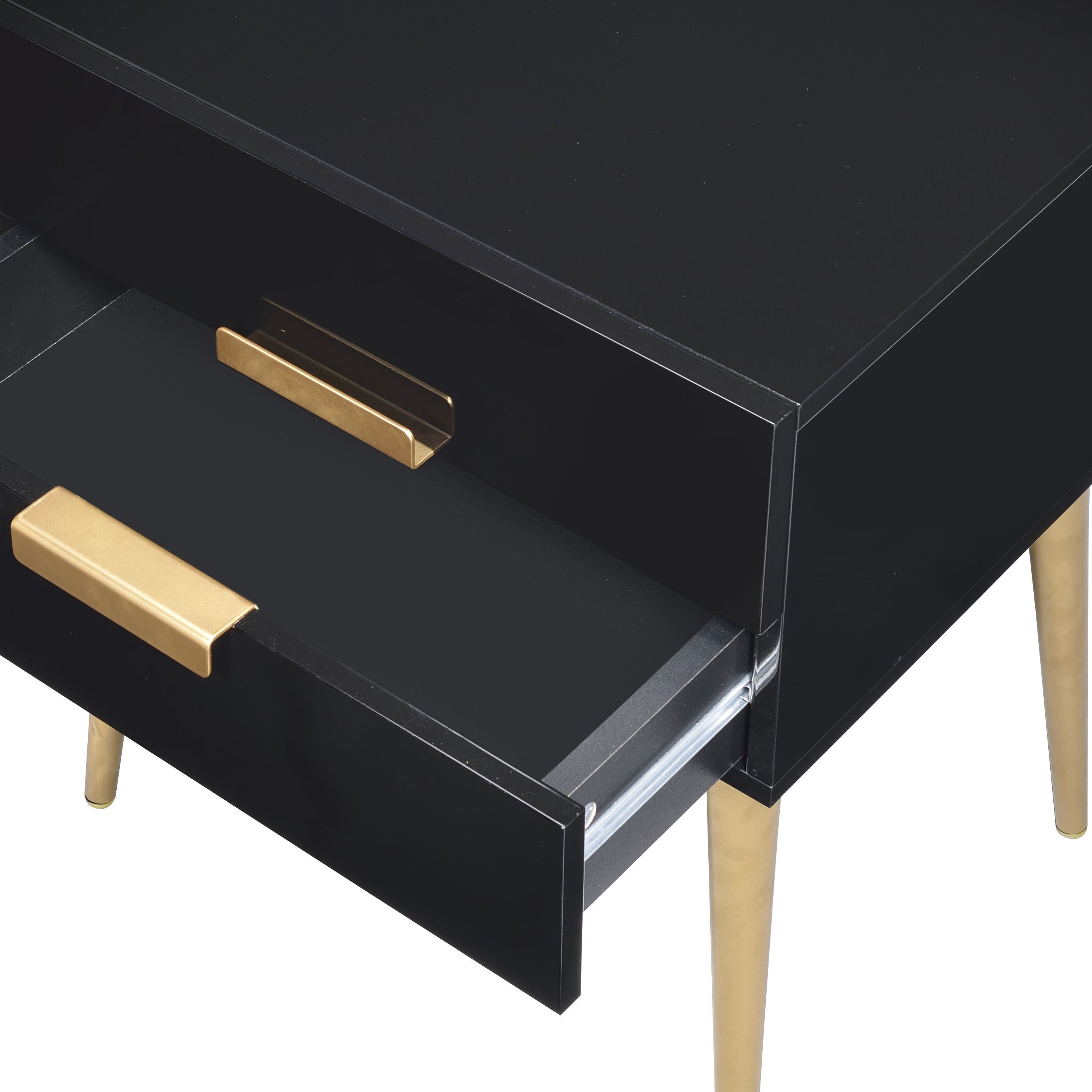 ACME Denvor Night Table in Black & Gold 84495