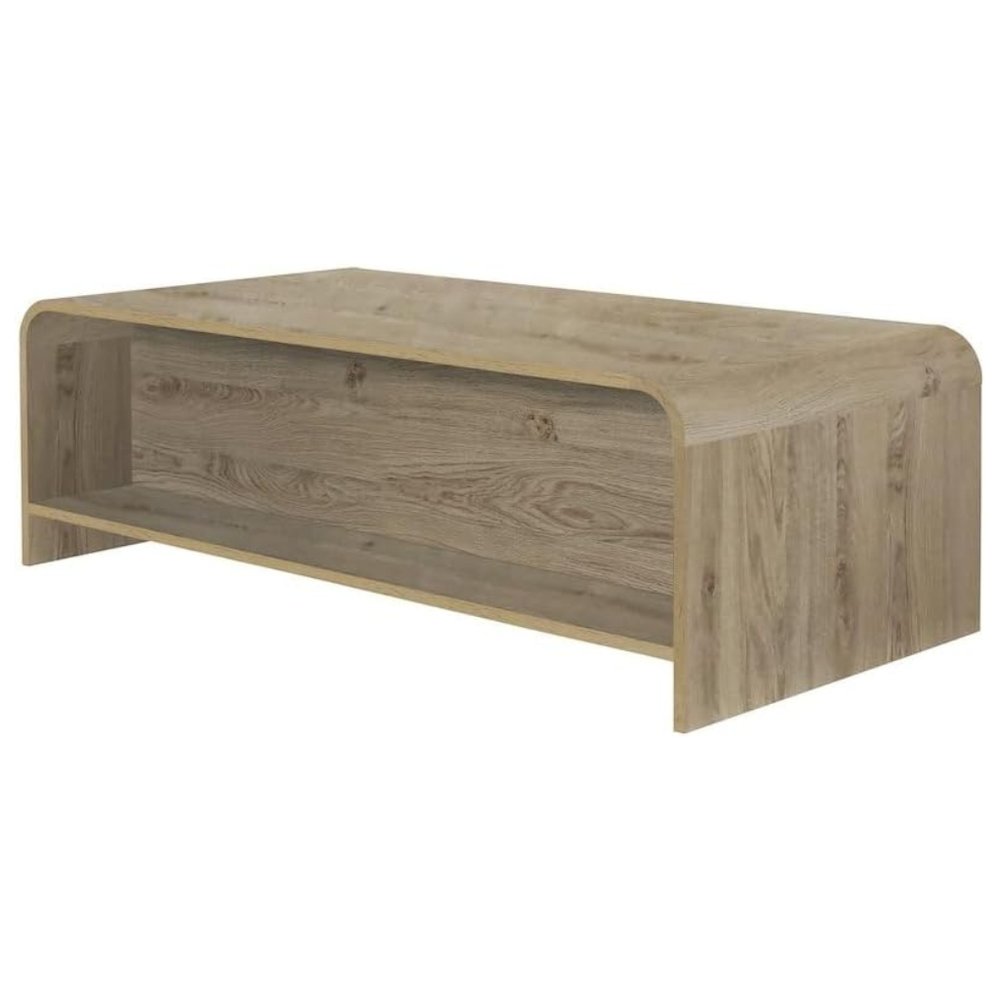 Authentic Wood Rectangular Coffee Table with Sturdy Frame and Smooth Finish