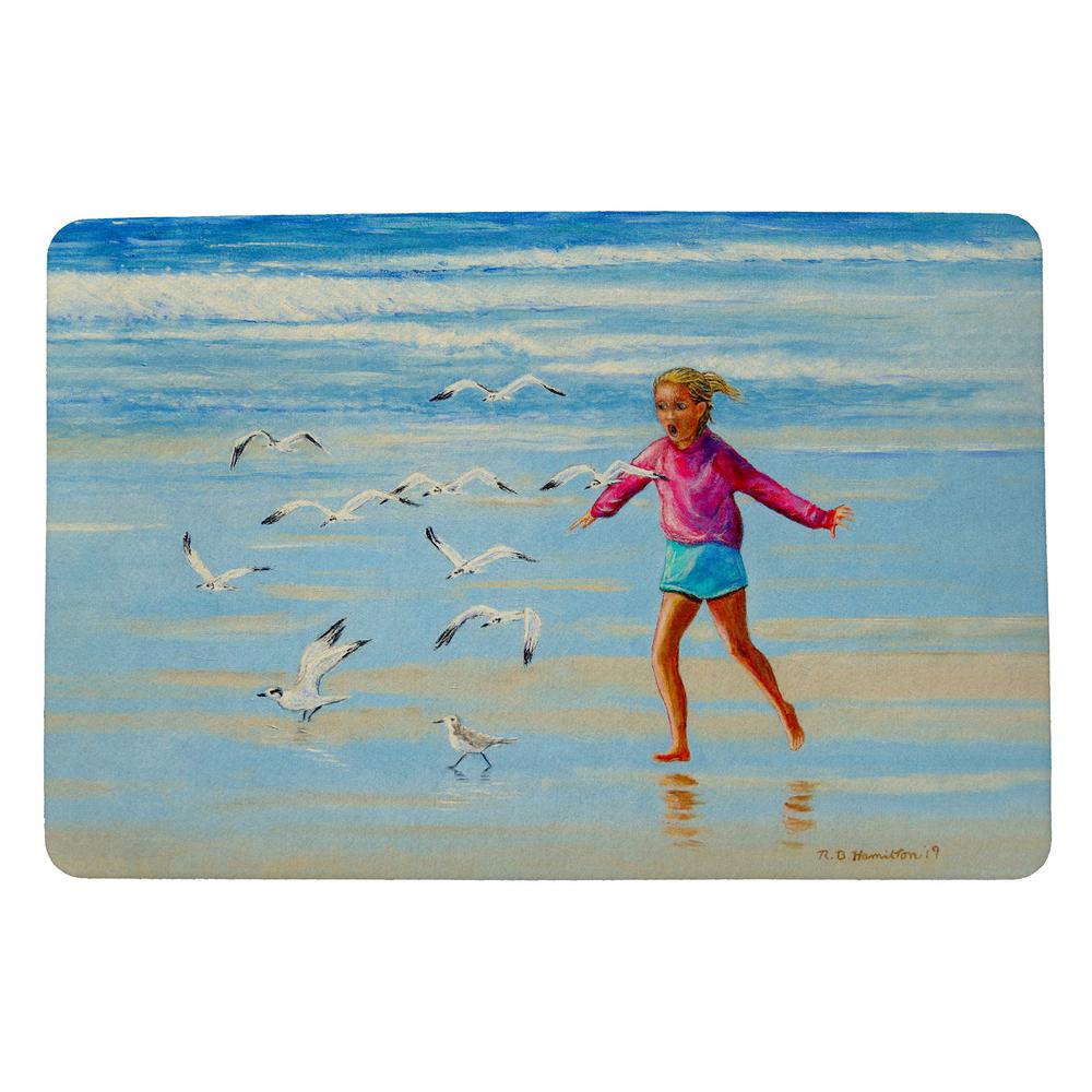 Chasing Gulls Door Mat 18x26