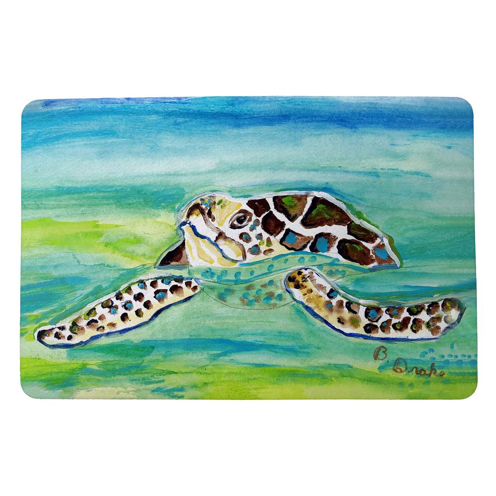 Sea Turtle Surfacing Small Door Mat
