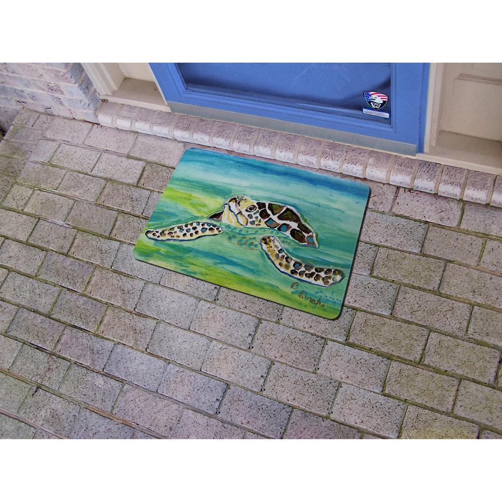 Sea Turtle Surfacing Small Door Mat