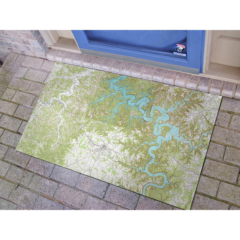 Center Hill Lake, TN Nautical Map Door Mat 30x50