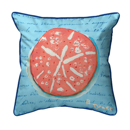 Coral Sand Dollar Blue Large Indoor/Outdoor Pillow 18x18