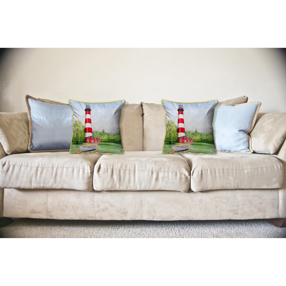 Chincoteague Lighthouse VA Large Indoor/Outdoor Pillow 18x18