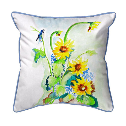 Sunflower & Bird Large Indoor/Outdoor Pillow 18x18