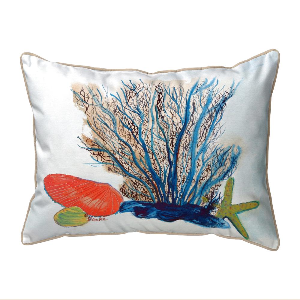 Coral & Shells Large Corded Indoor/Outdoor Pillow 16x20