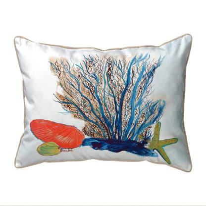 Coral & Shells Large Corded Indoor/Outdoor Pillow 16x20