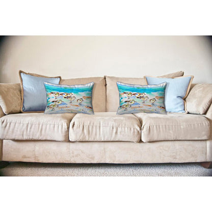 Seven Sanderlings Large Corded Indoor/Outdoor Pillow 16x20