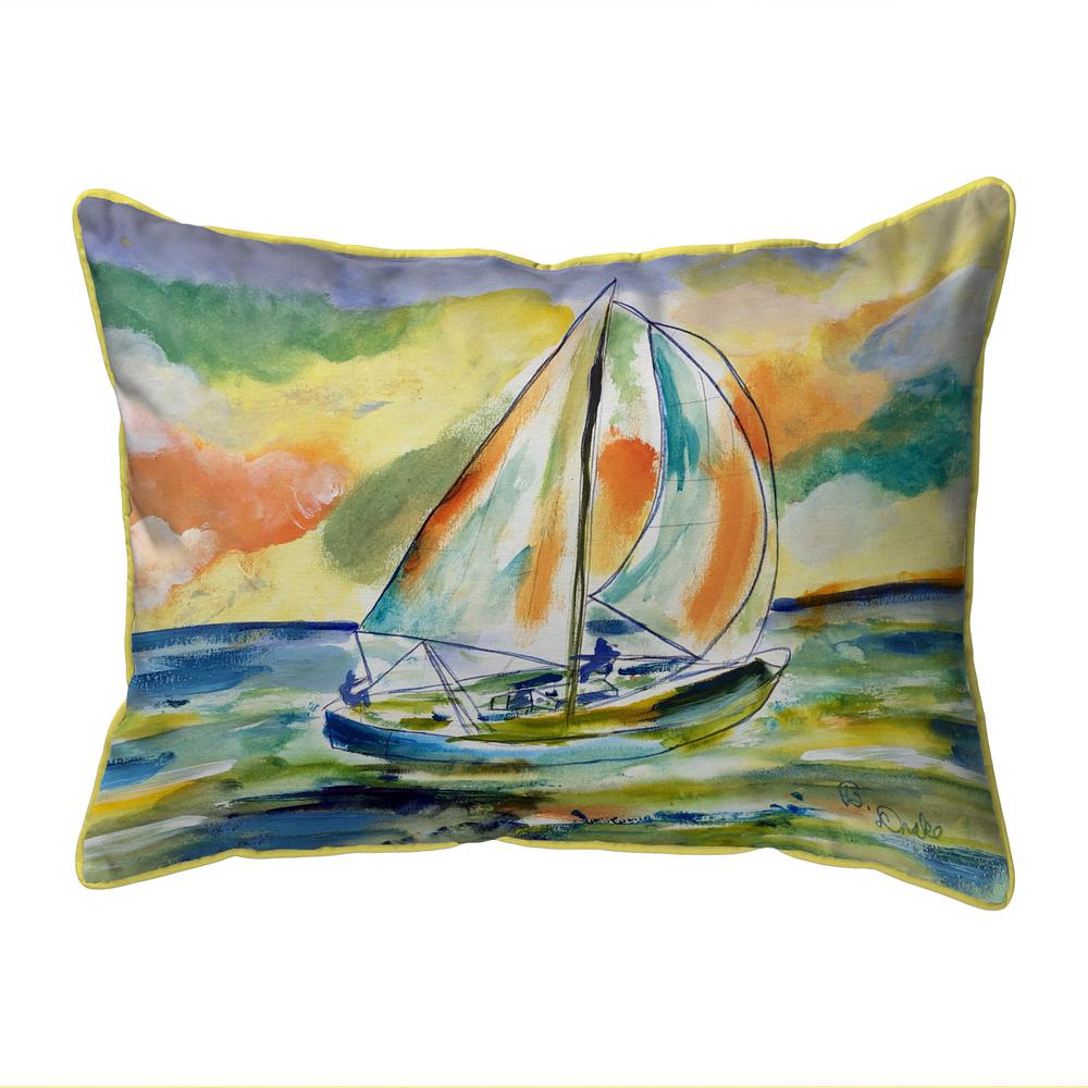 Orange Sailboat Large Indoor/Outdoor Pillow 16x20