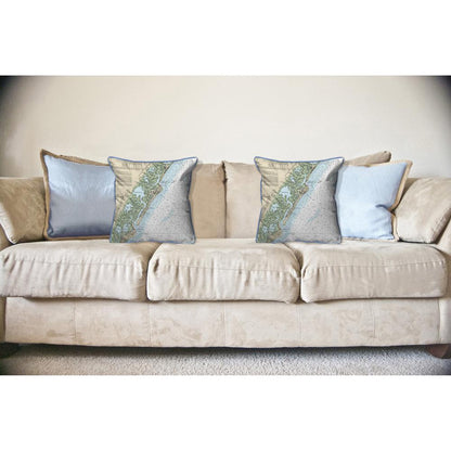Little Egg Inlet to Hereford Inlet - Avalon, NH Nautical Map Large Corded Indoor/Outdoor Pillow 18x18