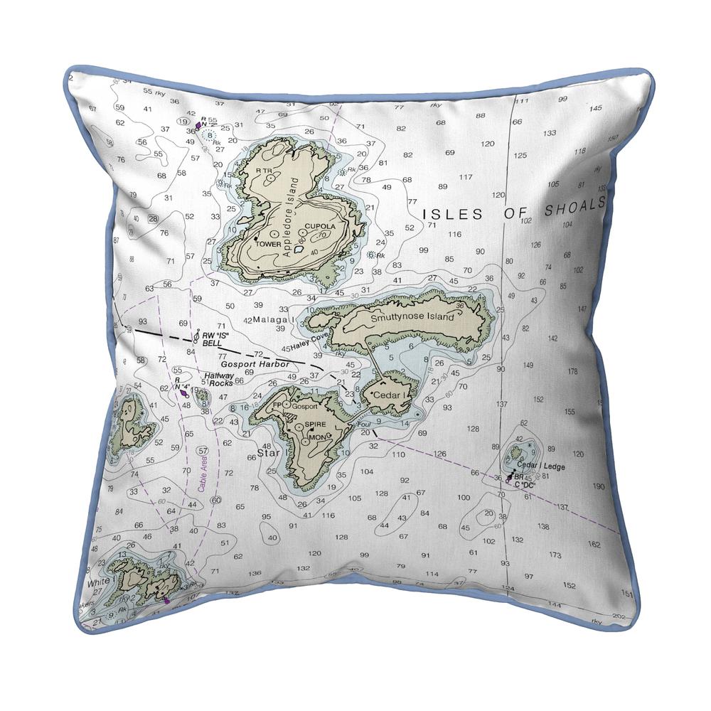Isle of Shoals, NH Nautical Map Large Corded Indoor/Outdoor Pillow 18x18