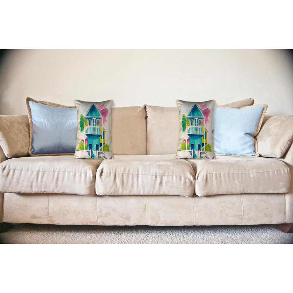 W. Palm Hut Blue Large Indoor/Outdoor Pillow 16x20