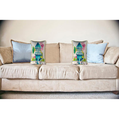 W. Palm Hut Blue Large Indoor/Outdoor Pillow 16x20