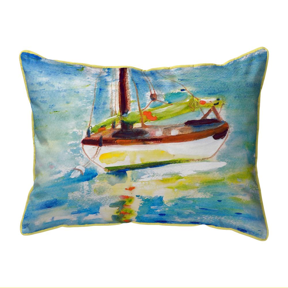 Yellow Sailboat Large Indoor/Outdoor Pillow 16x20