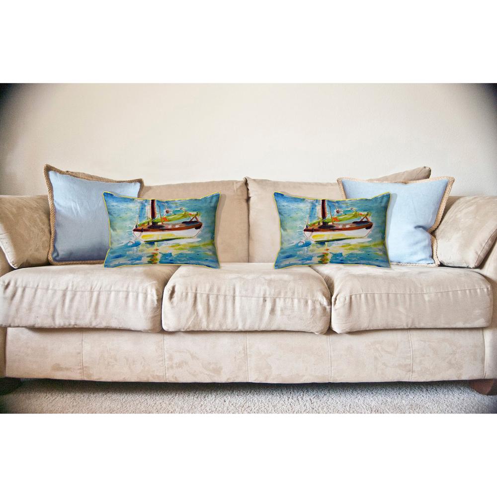 Yellow Sailboat Large Indoor/Outdoor Pillow 16x20