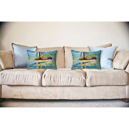 Yellow Sailboat Large Indoor/Outdoor Pillow 16x20