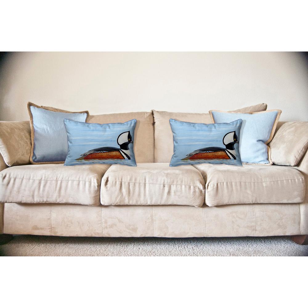 Hooded Merganser Large Indoor/Outdoor Pillow 16x20