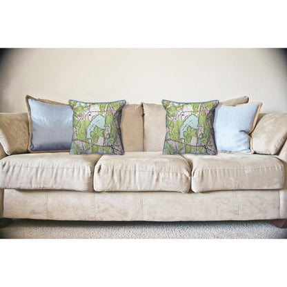 Alexander's Lake, CT Nautical Map Large Corded Indoor/Outdoor Pillow 18x18