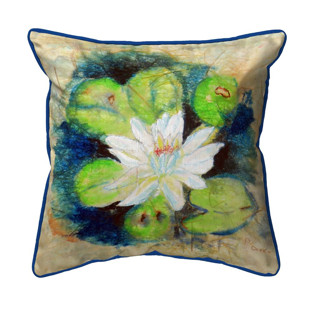 Water Lily on Rice Large Indoor/Outdoor Pillow 18x18