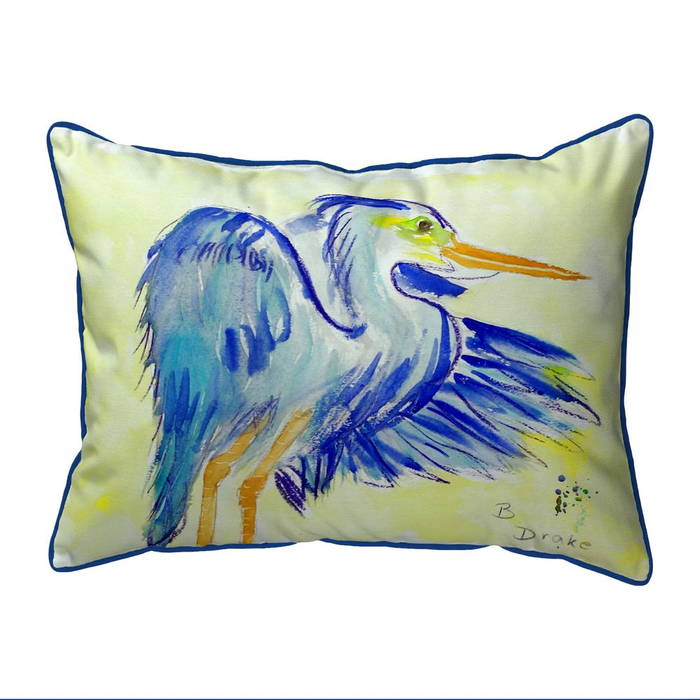 Teal Blue Heron Large Indoor/Outdoor Pillow 16x20