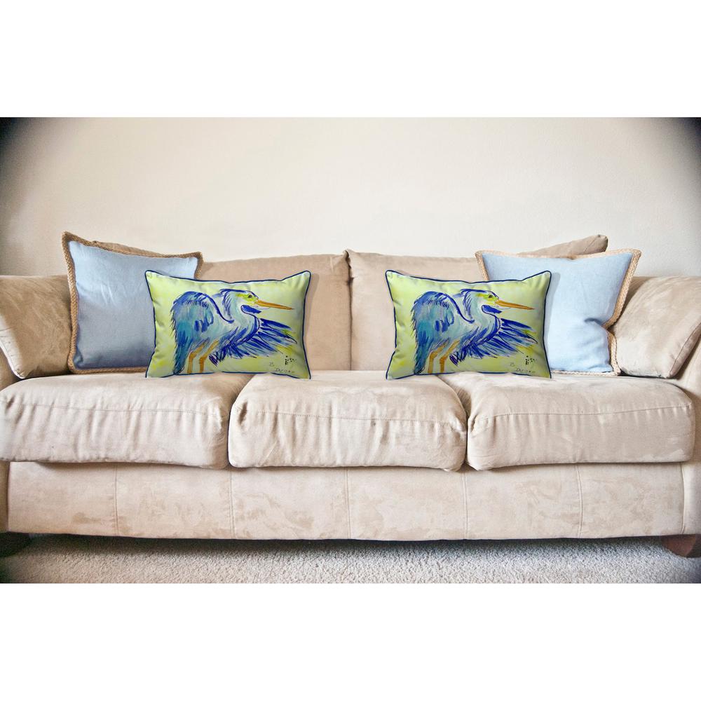 Teal Blue Heron Large Indoor/Outdoor Pillow 16x20
