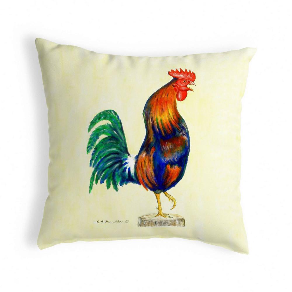 Rooster on Yellow Small Noncorded Pillow