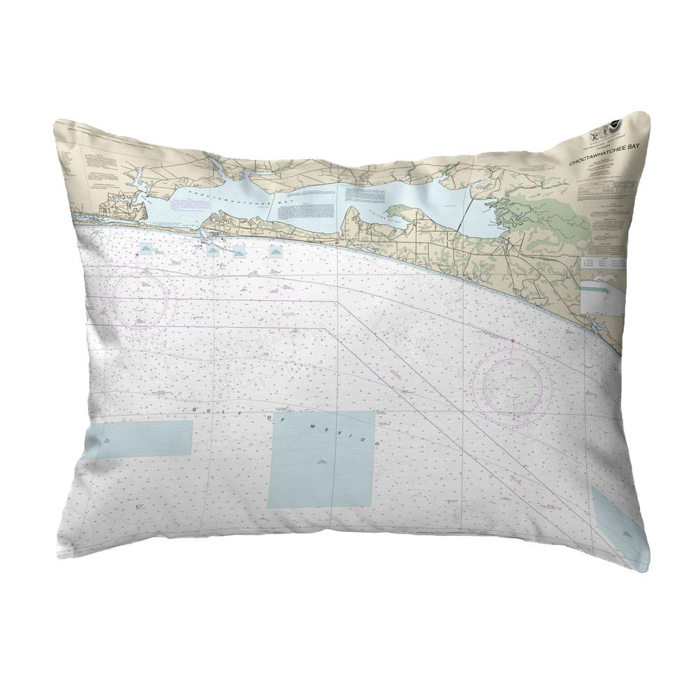 Choctawhatchee Bay, FL Nautical Map Noncorded Indoor/Outdoor Pillow 11x14