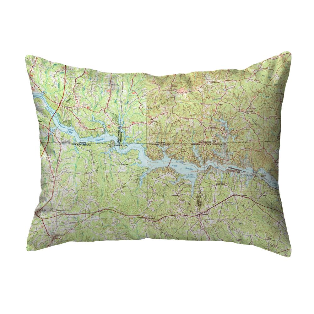Lake Gaston, VA and NC Nautical Map Small Noncorded Pillow 11x14