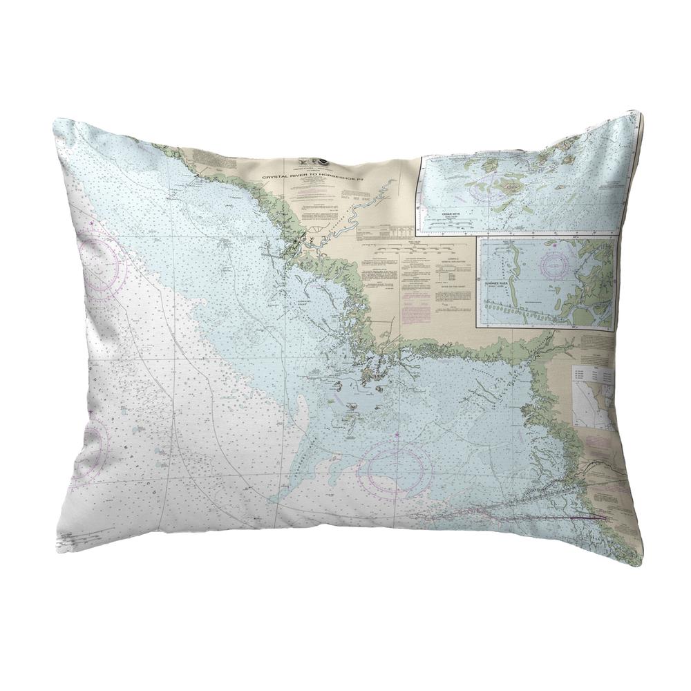 Crystal River to Horseshoe Point, FL Nautical Map Noncorded Indoor/Outdoor Pillow 11x14