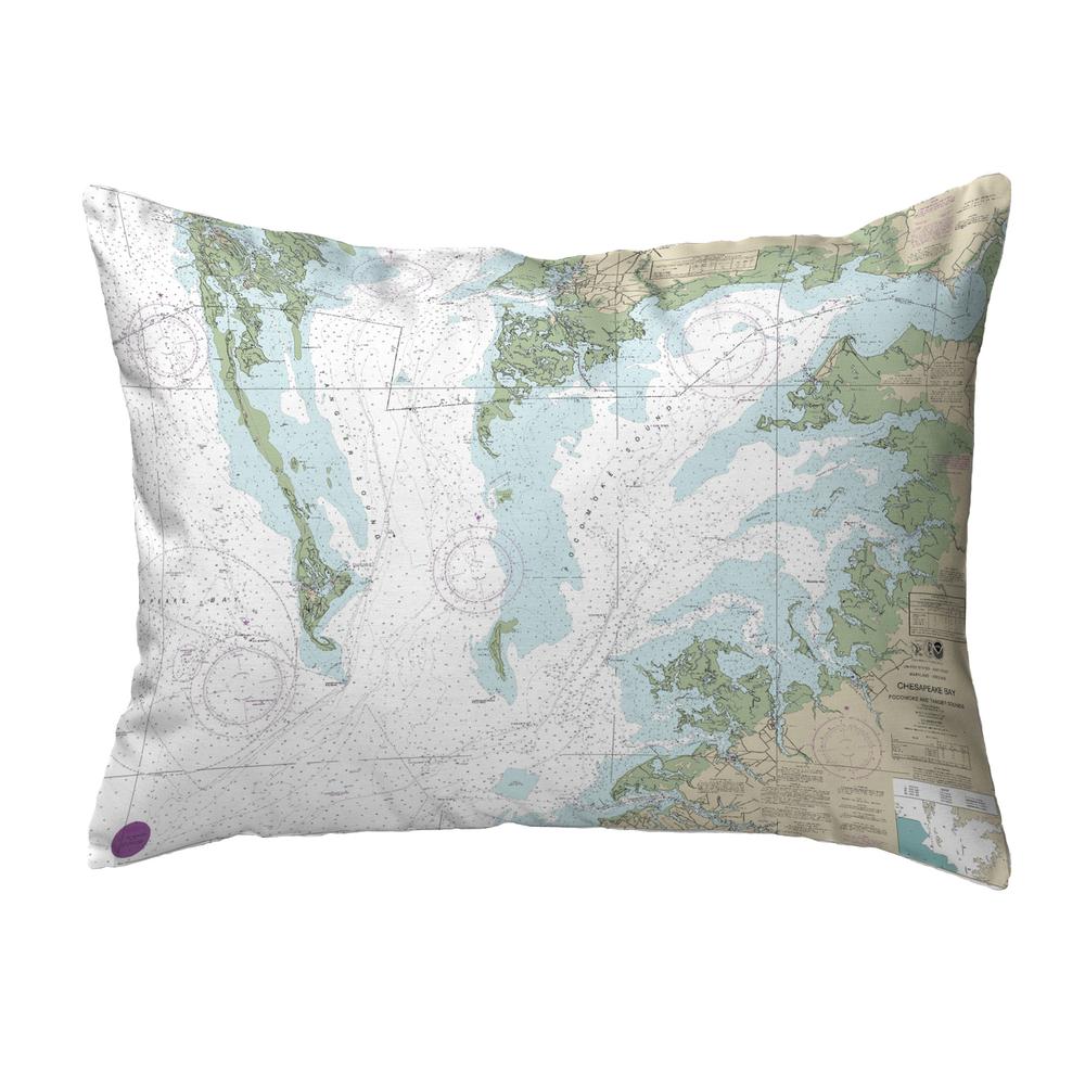 Chesapeake Bay - Pocomoke and Tangier Sounds, VA Nautical Map Noncorded Indoor/Outdoor Pillow 11x14