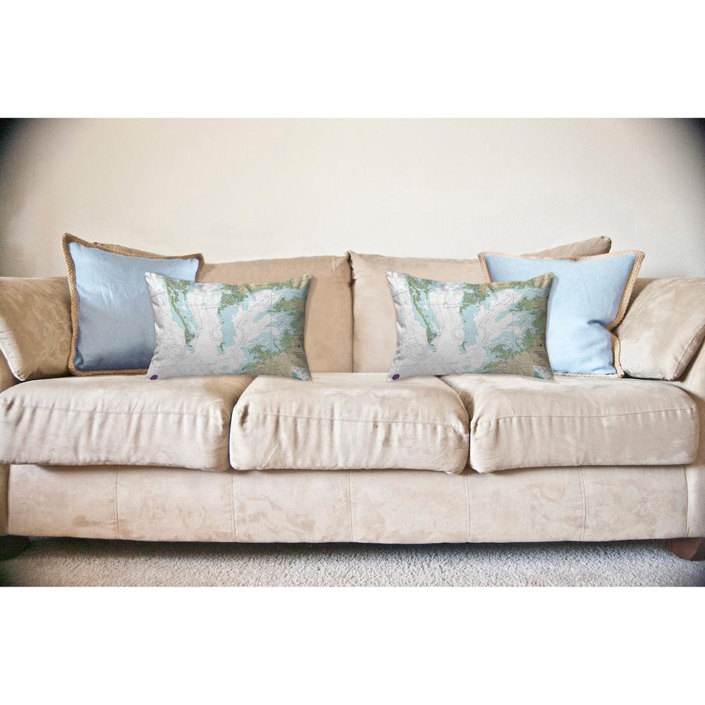 Chesapeake Bay - Pocomoke and Tangier Sounds, VA Nautical Map Noncorded Indoor/Outdoor Pillow 11x14