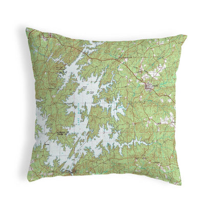 Lake Martin, AL Nautical Map Noncorded Indoor/Outdoor Pillow 12x12