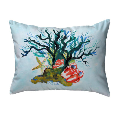 Starfish Coral Shells Noncorded Indoor/Outdoor Pillow 16x20