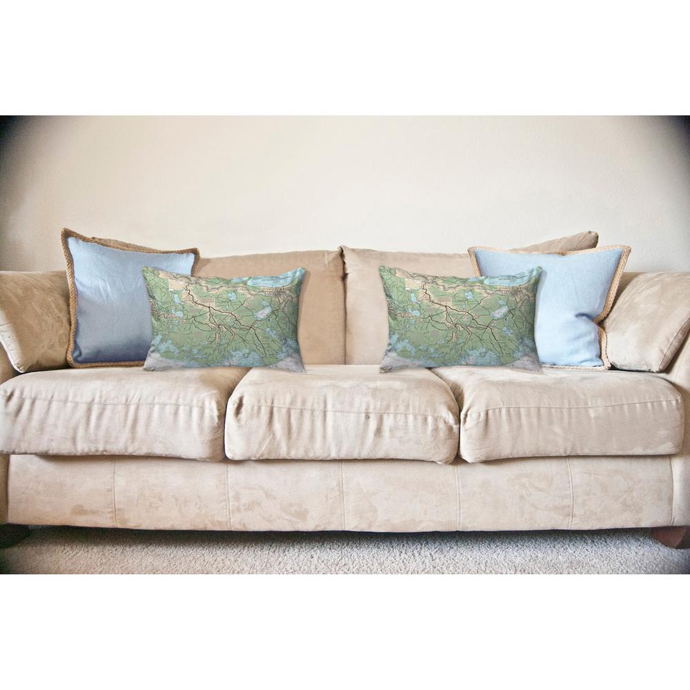 New Orleans to Calcasieu River, LA Nautical Map Noncorded Indoor/Outdoor Pillow 16x20