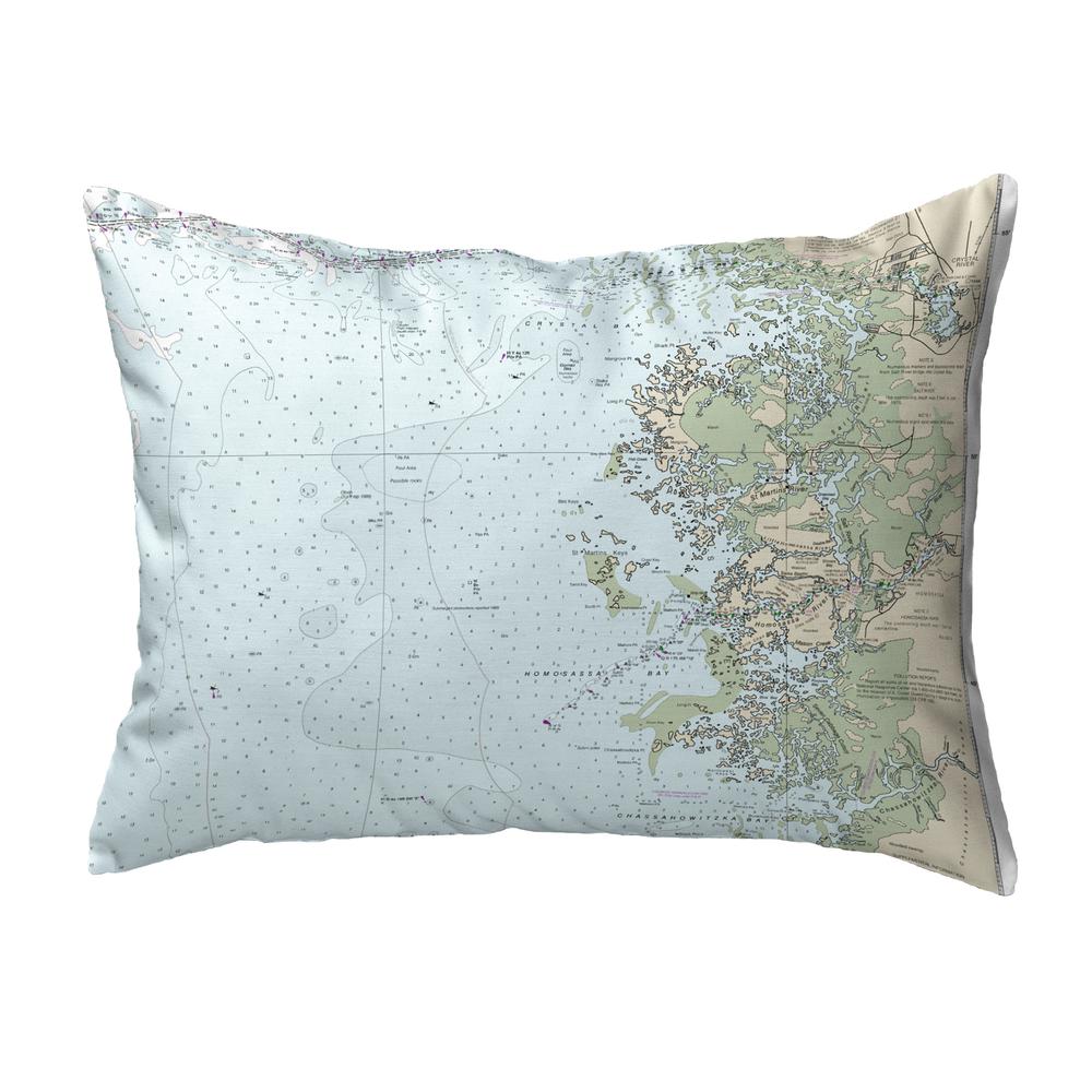 Crystal River, FL Nautical Map Noncorded Indoor/Outdoor Pillow 16x20
