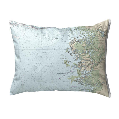 Crystal River, FL Nautical Map Noncorded Indoor/Outdoor Pillow 16x20