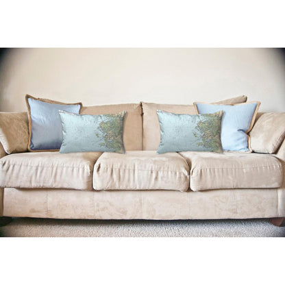 Crystal River, FL Nautical Map Noncorded Indoor/Outdoor Pillow 16x20