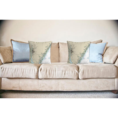 Wilmington - Wrightsville Beach, NC Nautical Map Noncorded Indoor/Outdoor Pillow 18x18