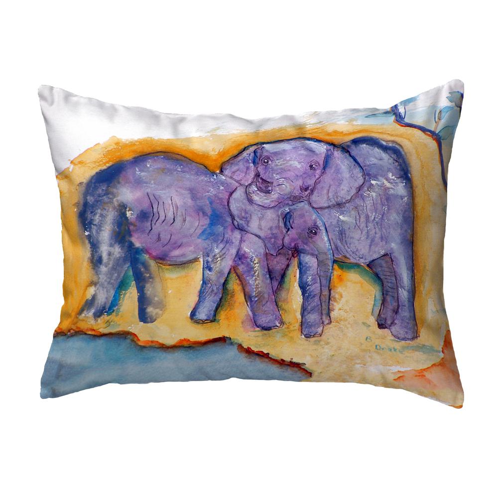 Elephants No Cord Pillow 16x20