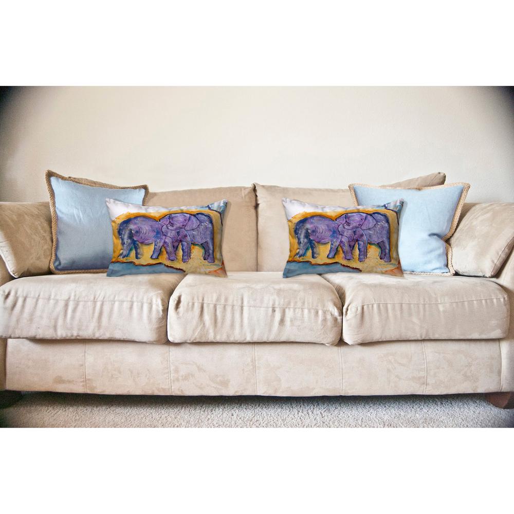 Elephants No Cord Pillow 16x20