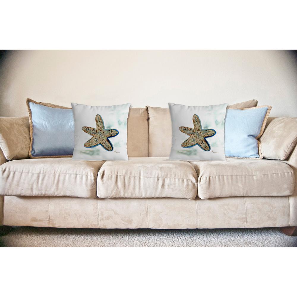 Betsy's Starfish No Cord Pillow 18x18