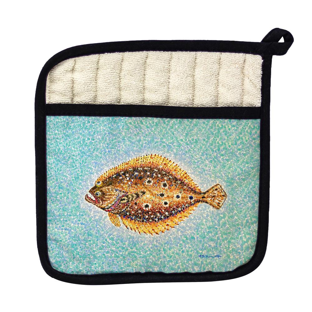 Pointillist Flounder Pot Holder