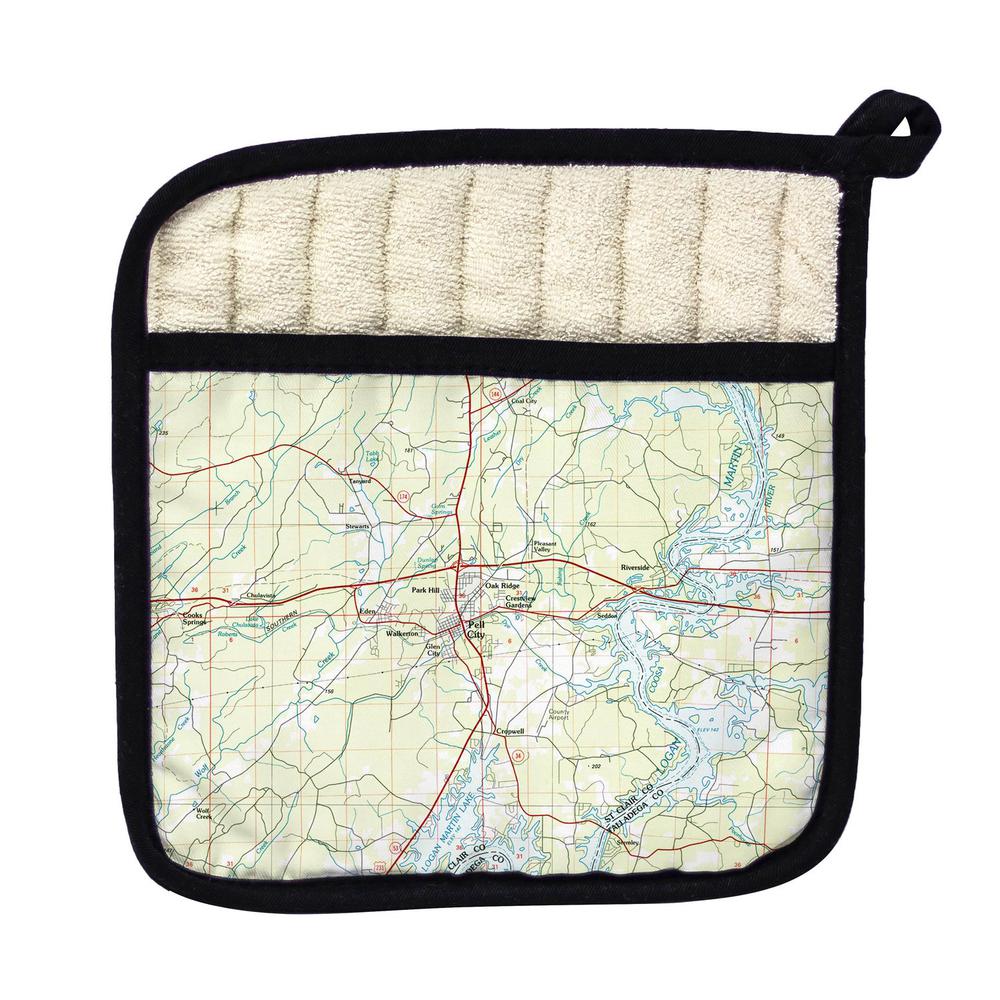 Logan Martin Lake, AL Nautical Map Pot Holder