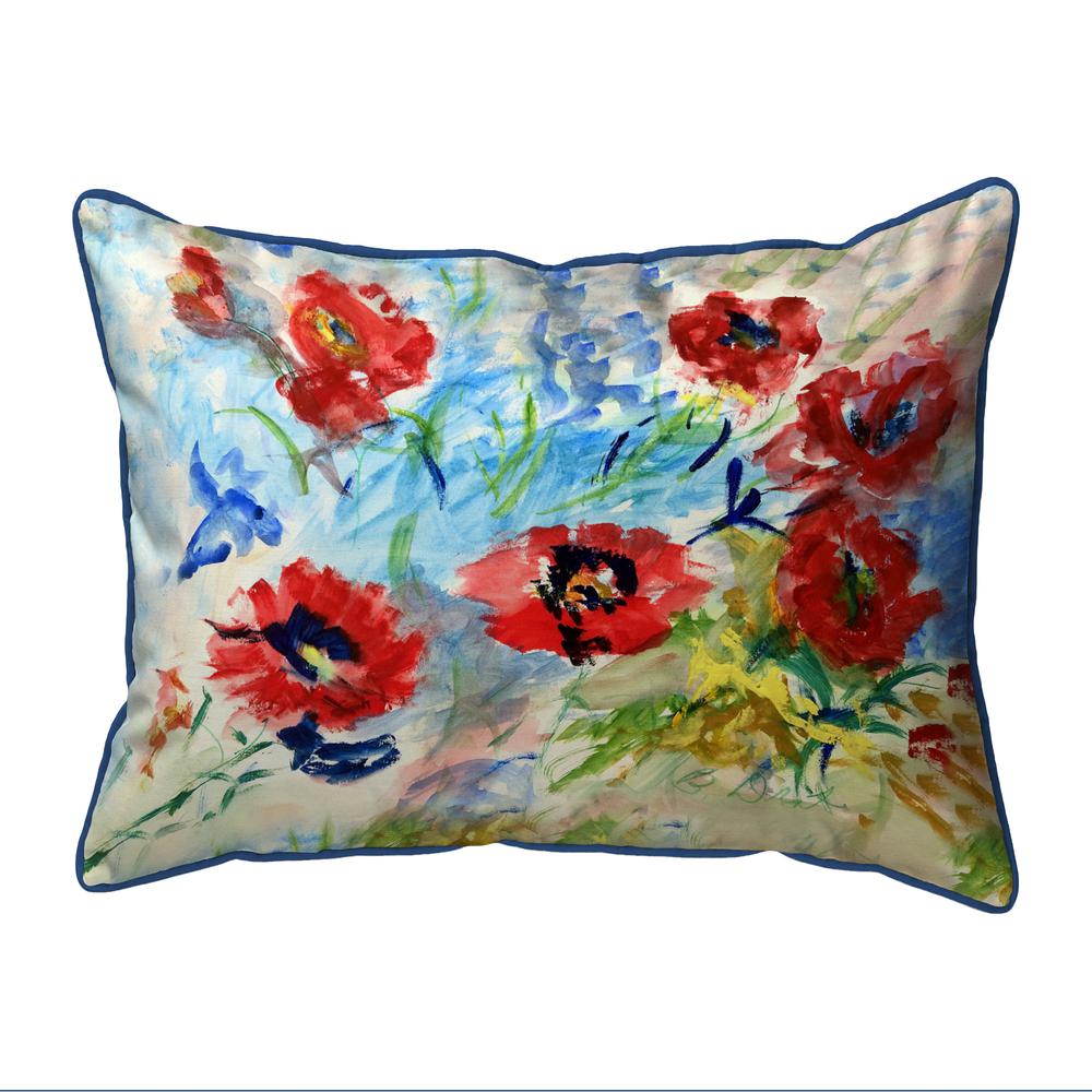 Red Poppies Small Indoor/Outdoor Pillow 11x14
